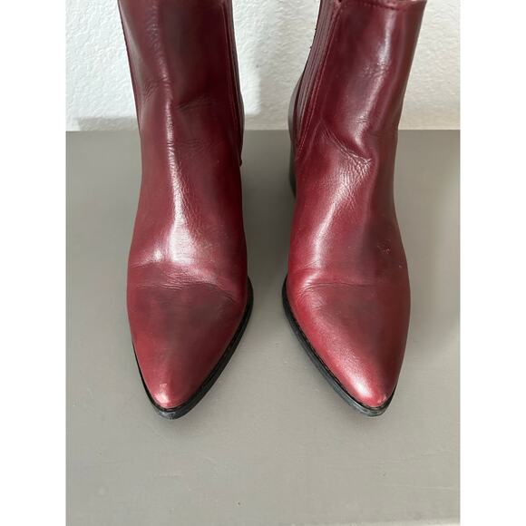 Halogen Red Leather Heeled Booties - 6M - Picture 2 of 7